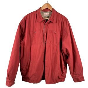 Wrangler Men Size XL Vintage Fleece Lining Cotton Shell Button Up Winter Jacket
